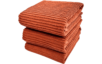 Serafina Cotton Dish Towels – 3 Pack, 18"x28", Burnt Orange
