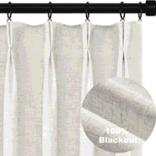 Topfinel 120" Faux Linen Blackout Curtains