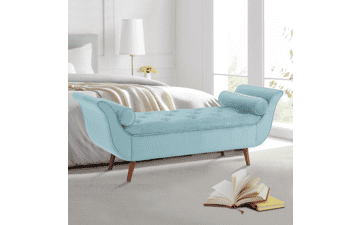 Velvet Storage Bench for Bedroom
