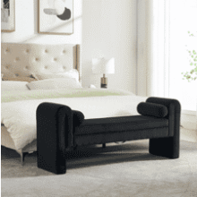 Velvet Upholstered Bench for Bedroom