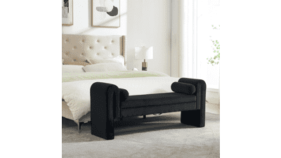 Velvet Upholstered Bench for Bedroom