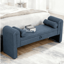Velvet Upholstered Storage Bench