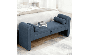 Velvet Upholstered Storage Bench