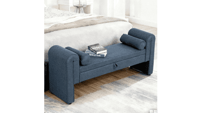 Velvet Upholstered Storage Bench