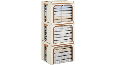 Yecaye 3-Pack Clothes Storage Bins