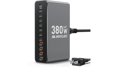 12-Port 380W GaN USB-C Charger Block