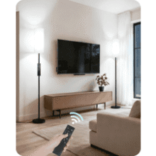 2-Pack Dimmable Floor Lamps with Remote & Foot Switch