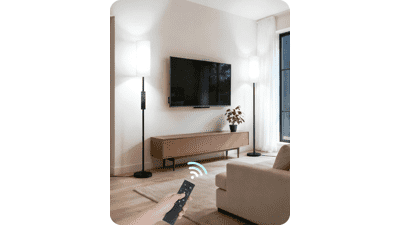 2-Pack Dimmable Floor Lamps with Remote & Foot Switch