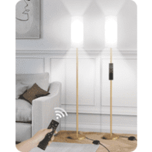 2-Pack Dimmable Floor Lamps with Remote & Foot Switch