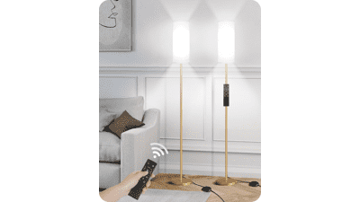 2-Pack Dimmable Floor Lamps with Remote & Foot Switch