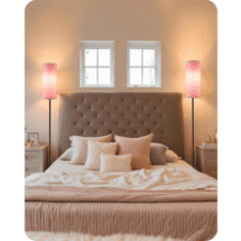 2-Pack Dimmable Pink Floor Lamps