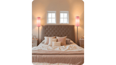 2-Pack Dimmable Pink Floor Lamps
