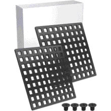 2 Pack Matte Black Square Shower Drain Covers