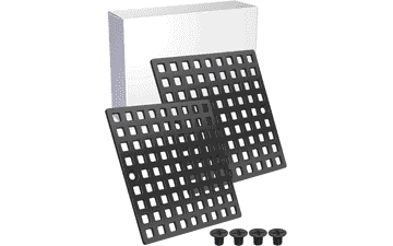 2 Pack Matte Black Square Shower Drain Covers