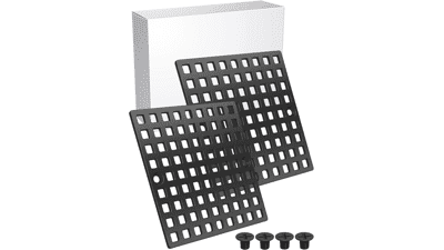 2 Pack Matte Black Square Shower Drain Covers