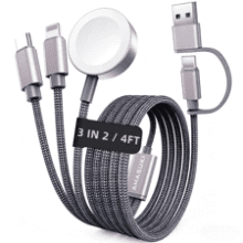 2026 Travel Essentials Kit: Apple Watch & iPhone Charger, Multi Cable, 3-in-2 Dock