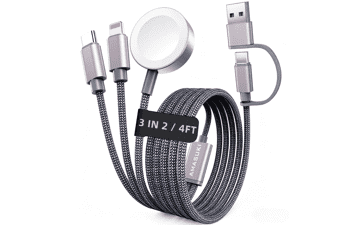 2026 Travel Essentials Kit: Apple Watch & iPhone Charger, Multi Cable, 3-in-2 Dock