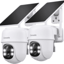 2K Solar Outdoor Security Camera 360° AI Detection (2 Pack)
