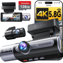 4K 3-Channel Dash Cam with WiFi, GPS & Night Vision