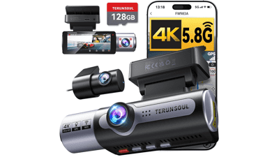 4K 3-Channel Dash Cam with WiFi, GPS & Night Vision