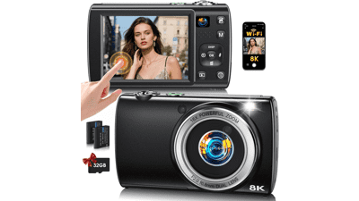 8K 88MP Dual Lens WiFi Vlogging Camera