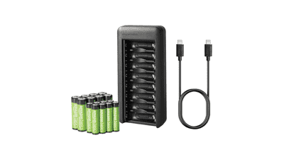 Amazon Basics 8-Bay NiMH Charger & Batteries