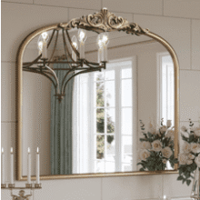Arched Antique Gold Mantel Wall Mirror