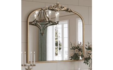 Arched Antique Gold Mantel Wall Mirror