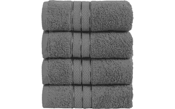 Elegant Comfort 4-Pack Popcorn Towels – 16x28, Turkish Cotton, Charcoal Gray