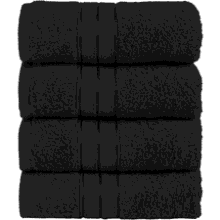 Elegant Comfort 4-Pack Turkish Cotton Popcorn Towels – 16x28, Black