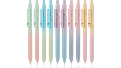 FIOVER 10 Pack Gel Pens 0.7mm Black Ink