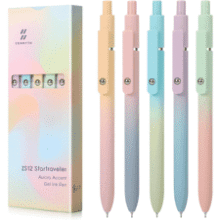FIOVER 5pcs Gel Pens Black Ink 0.7mm