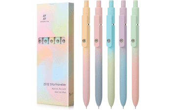 FIOVER 5pcs Gel Pens Black Ink 0.7mm