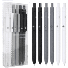 FIOVER 6-Pack 0.5mm Gel Pens – Black Ink, Smooth Writing