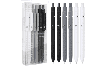 FIOVER 6-Pack 0.5mm Gel Pens – Black Ink, Smooth Writing