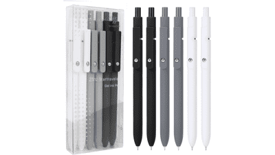 FIOVER 6-Pack 0.5mm Gel Pens – Black Ink, Smooth Writing