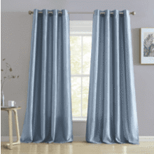 HLC.ME Jefferson Faux Silk Semi-Sheer Curtains – 2 Panels, Dusty Blue