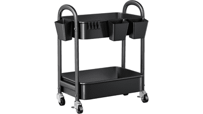 Heavy Duty 2-Tier Rolling Storage Cart