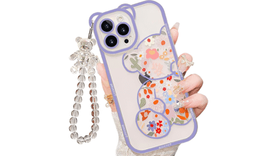 IAIYOXI iPhone 7 Case with Flowers & Bear Pattern