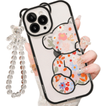 IAIYOXI iPhone 7 Flower Bear Case