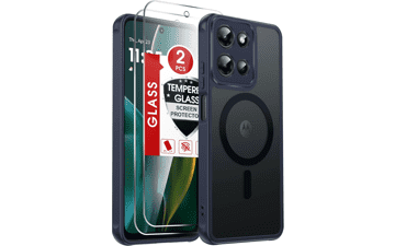 LeYi Moto G 2025 Phone Case with 2X Glass, Matte & Shockproof