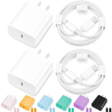 MFi Certified 20W USB‑C to Lightning Charger Pack (2x) with 10FT & 6FT Cables