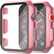 Misxi 2-Pack Apple Watch Case with Tempered Glass