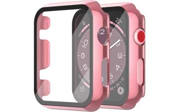 Misxi 2-Pack Apple Watch Case with Tempered Glass