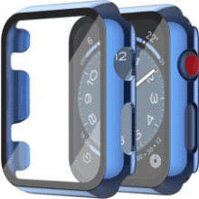Misxi 2-Pack Apple Watch Case with Tempered Glass
