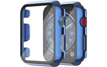 Misxi 2-Pack Apple Watch Case with Tempered Glass