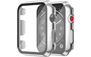 Misxi 2-Pack Apple Watch Case with Tempered Glass