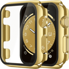 Misxi 2-Pack Apple Watch Tempered Glass Case
