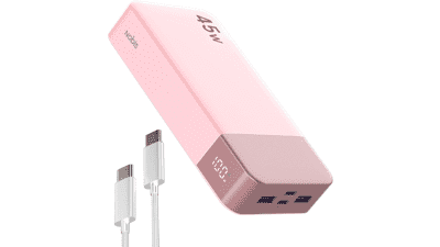 NOBIS 20,000mAh 45W Power Bank with C‑to‑C Cable