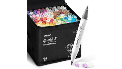 Ohuhu 104-Color Alcohol Markers Set